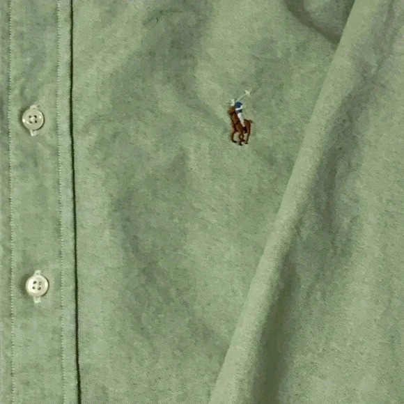 Men’s Ralph Lauren Long Sleeve Button Down Shirt Size 16 34/35 Green EUC - Picture 5 of 7